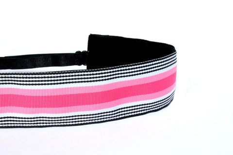 Wide Black and Hot Pink Stripe Headband