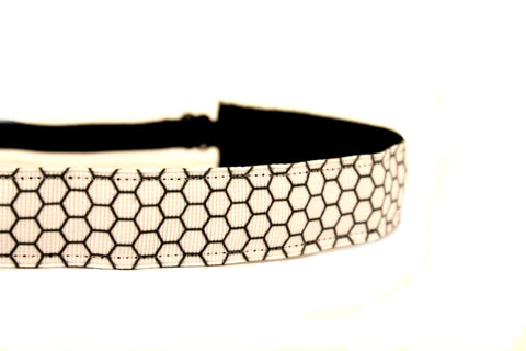 Black and White Honeycomb Headband