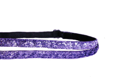 Double Skinny Purple Sparkle Headband