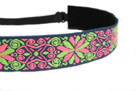 East Coast Pink and LIme Green Jacquard Headband