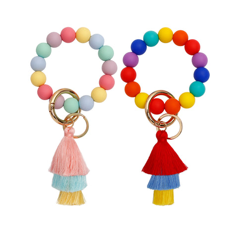 Rainbow Tassel Keychains