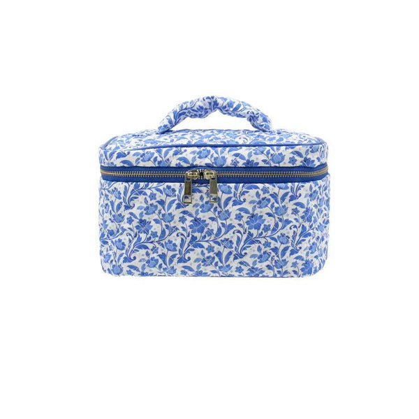 Blue Floral Vanity Bag