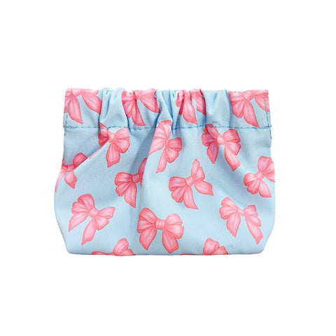 Blue Bow Pinch Pouch