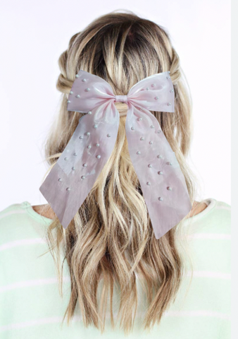 Long Pearl Hair Bow