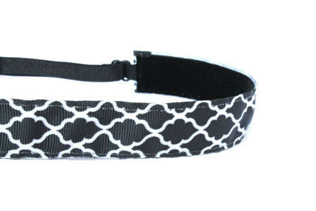 Black Quatrefoil Headband