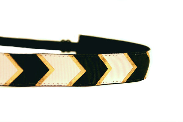 Black and Gold Chevron Headband