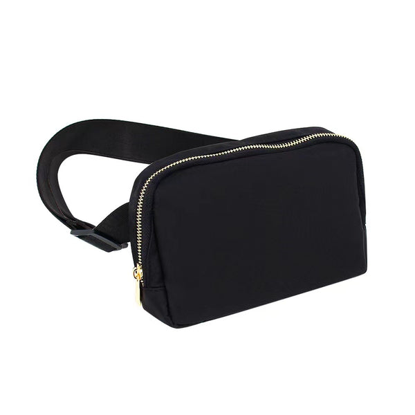 Varsity Black Waist Bag