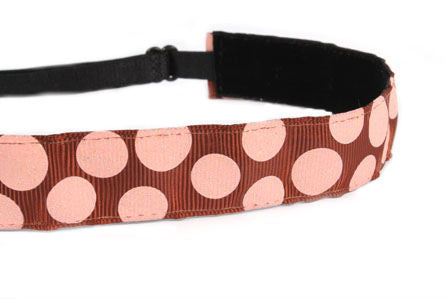 Brown and Pink Dotties Headband