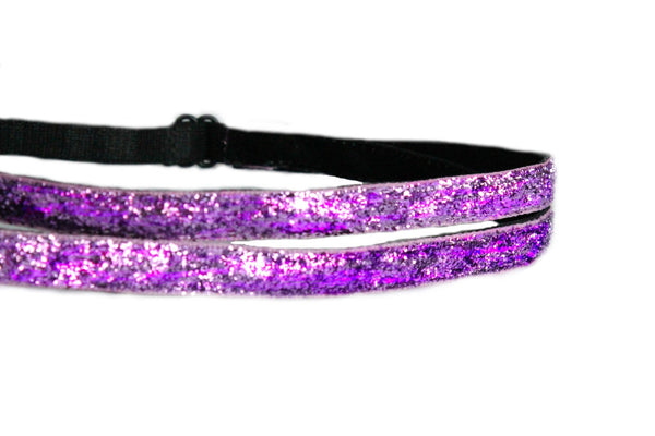 Double Skinny Pink Sparkle Headband