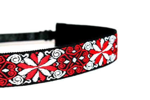 East Coast Red and Black Jacquard Headband