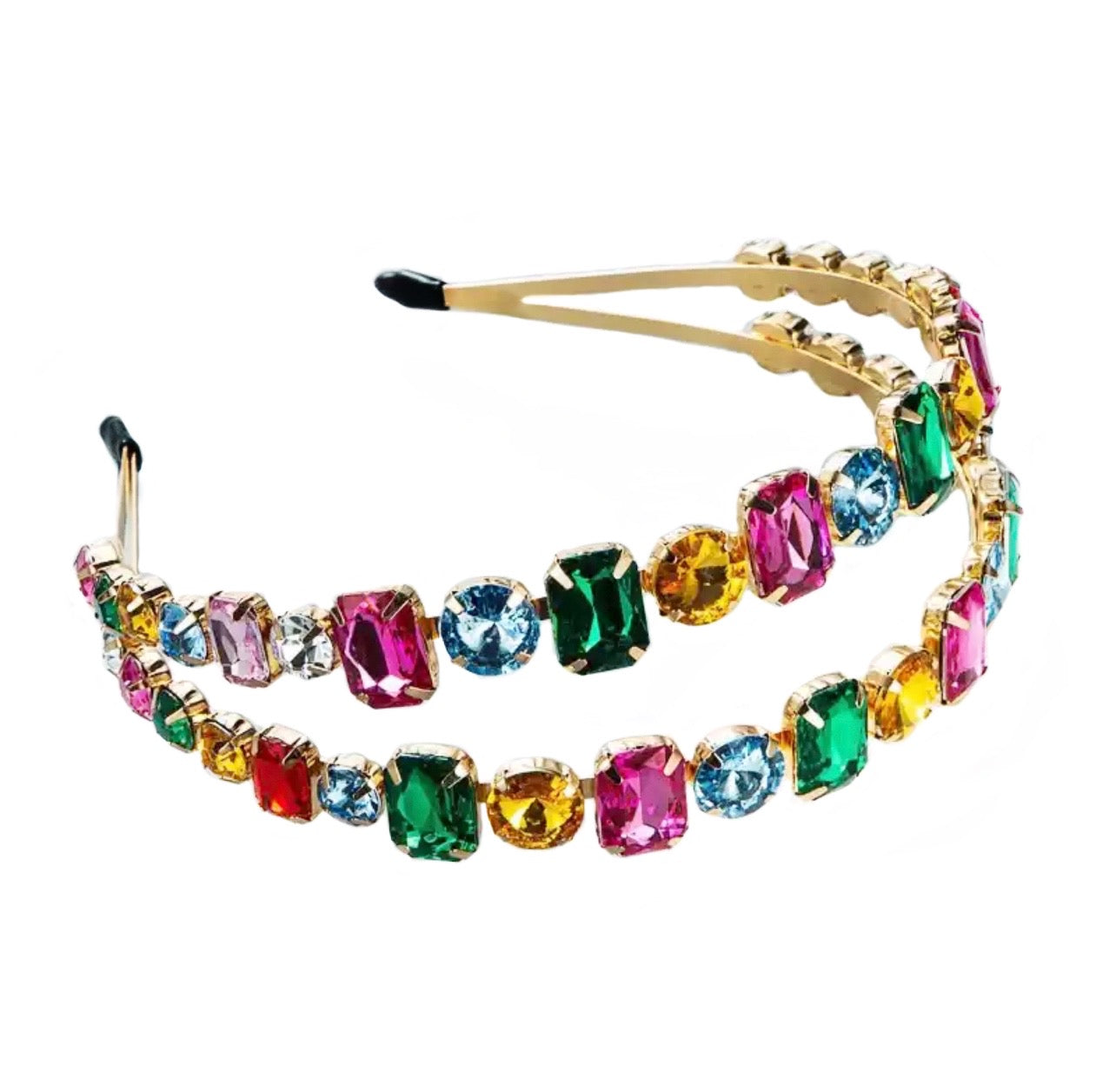 Royal Double Gem Rhinestone Headband Mavi Bandz