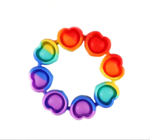 Pop-n-Style Tie Dye Heart Fidget Bracelet