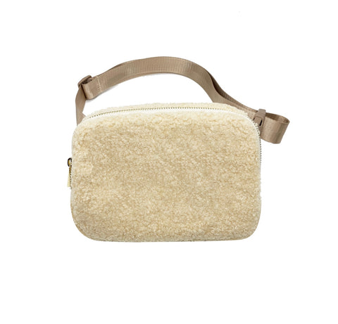 Varsity Oatmeal Sherpa Waist Bag