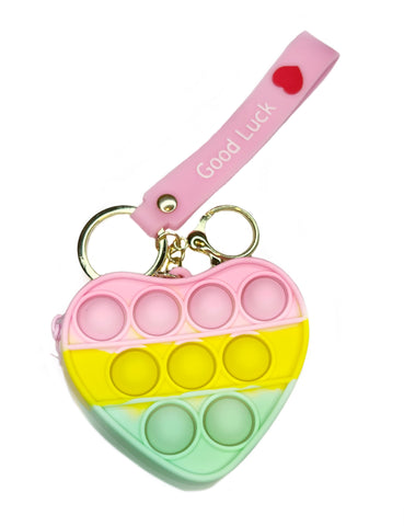 Fidget Pastel Heart Wallet and Keychain