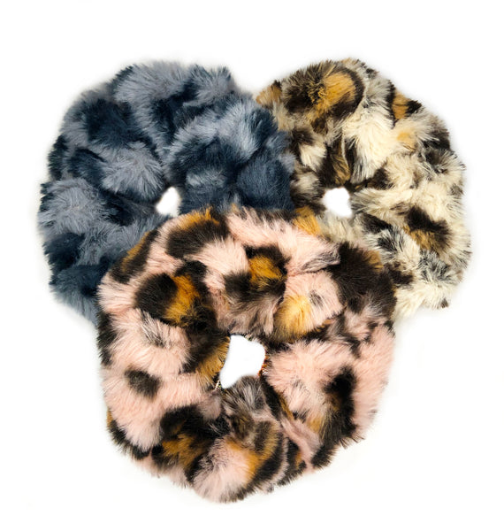 Fuzzy Animal Scrunchies