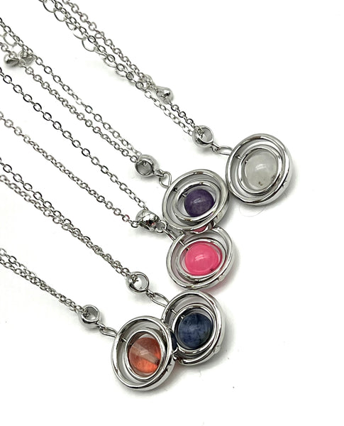 Fidget Gem Spinner Necklace