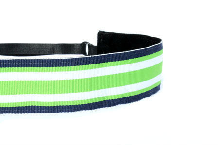 Wide Navy and Lime Stripe Headband