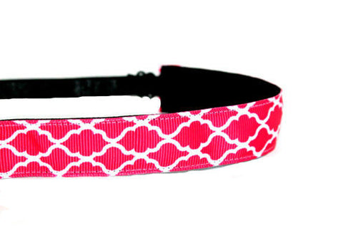 Pink Quatrefoil Headband