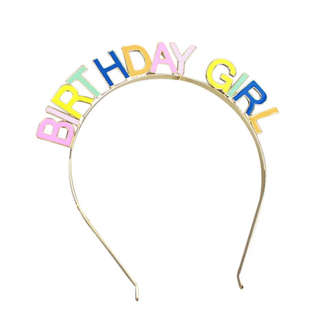 Rainbow Birthday Girl Headband