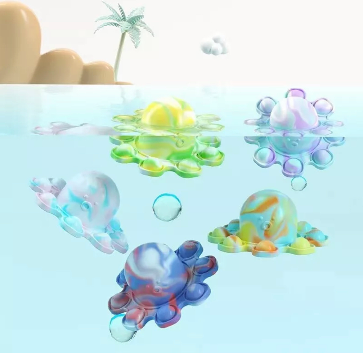 Flip-n-Go Reversible Octopus Fidget Keychain | Mavi Bandz