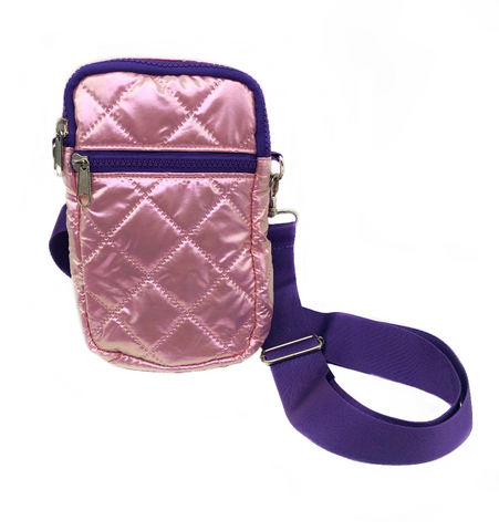 Shimmer Puffer Messenger Phone Bag