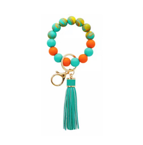 Tie Dye Tassel Keychains