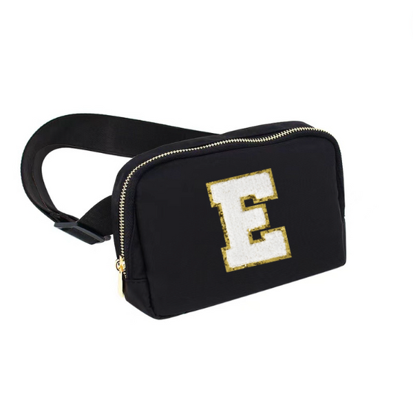 Varsity Black Waist Bag