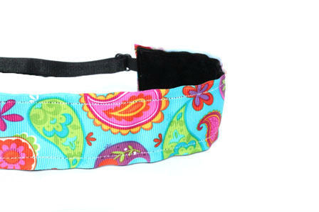 Wide Turquoise Paisley Headband