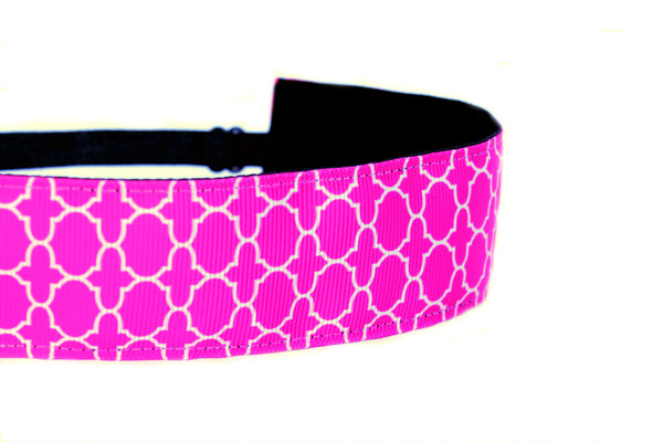 Wide Pink Quatrefoil Headband