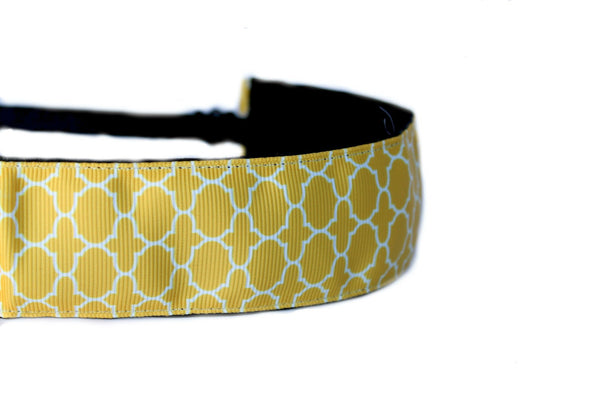 Wide Yellow Quatrefoil Headband