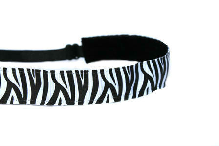 Zebra Black and White Women's Adjustable Non Slip Headbands | Mavi Bandz